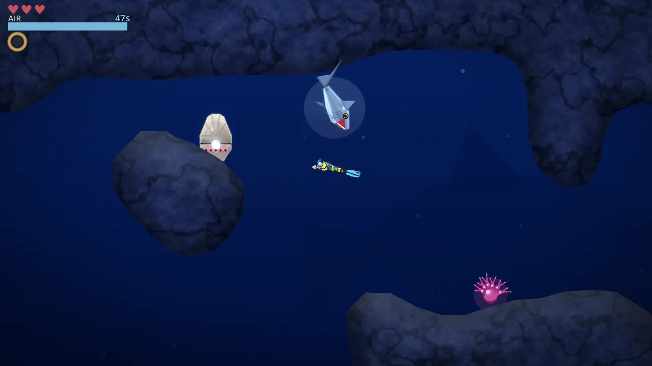 Kyle Coral gameplay — the open, darkening water of the Deep Blue.